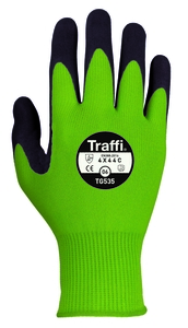 Size 9 TG535-09 GREEN X-Dura Nitrile Foam Palm Traffi Glove - Cut Level C